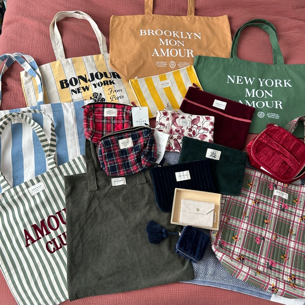 Sezane Multicolor Tote Collection